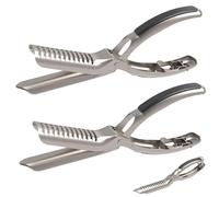 Kit d'outils en Acier Inoxydable pour Retirer Les membranes des côtes, l'outil Ultime pour la préparation des côtes, pour Les Amateurs de Barbecue (2 Pcs)