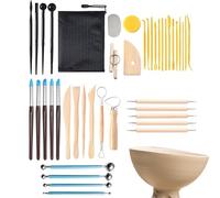 Kit d'outils en céramique - Kit de fabrication de céramique avec outils de modélisation de poche de rangement - Dispositif de modélisation d'argile - Poignée confortable - Kit de sculpture en
