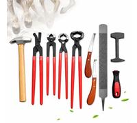 Kit D'outils Fer À Cheval 9 Pièces,Ensemble Parage Sabots Maréchal-ferrant