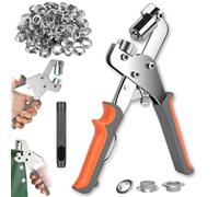 Kit D'outils For Œillets Avec Œillets De 3/8 Po (10 Mm), Pince À Œillets Portative, Kit D'œillets, Kit De Pinces À Œillets For Bâche, Tissu, Bannière, Toile(100 silver grommets)