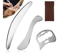 Kit d'outils Gua Sha 3 en 1 en acier inoxydable Gua Sha - Outil multifonction pour le visage, le dos, les jambes et le cou - Pour la relaxation musculaire, le soulagement de la douleur, le drainage