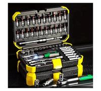 kit d'outils Jeu de 53 pièces clés à cliquet douille 1/4 pouces, tige d'extension foret avec étui for réparation voiture