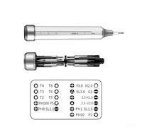 Kit d'outils manuels compact 22 en 1 Tournevis de précision avec capuchon rotatif et rangement aimanté (plastique)