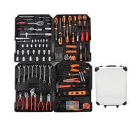 Kit D'outils Multifonctions Portables, BoîTier De Chariot, BoîTe à Outils Pour La RéParation De Motos Automobiles, 163 PièCes