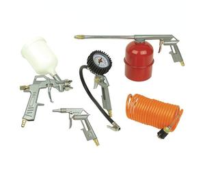 Kit d'outils pneumatiques - BRÜDER MANNESMANN - 5 pièces - Gonfleur de pneus avec manomètre