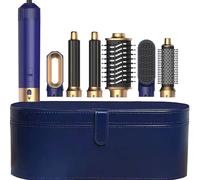 Kit D'Outils Pour Cheveux 6 En 1,Sèche-Cheveux,Brosse,Baguette À Friser,Peigne À Air Chaud,Lisseur Pour Une Coiffure Rapide Et Facile.Blue-Blue Box.