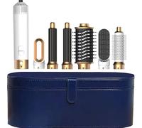Kit D'Outils Pour Cheveux 6 En 1,Sèche-Cheveux,Brosse,Baguette À Friser,Peigne À Air Chaud,Lisseur Pour Une Coiffure Rapide Et Facile.White-Blue Box.