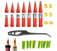 Kit D'outils pour Colle à Vitres, Contient Une Buse de Scellement, Une Base de Fixation, Une Spatule et un Outil en Silicone 9 en 1, Idéal pour Le Verre, Les Fenêtres et Les Joints (Gris)