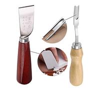 Kit d'Outils pour Cuir Professionnel 2 Pièces | Couteau à Parer Cuir (170mm) et Ustensile de Biseautage (5.8mm) | Acier Allié & Poignée Bois | Accessoires Maroquinerie et Serrurerie DIY