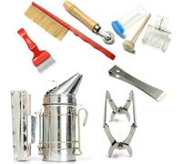 Kit D'Outils pour D'Apiculture Kit Apicole Outils De DéMarrage pour L’Apiculture Kit D'Outils D'Apiculteur 7 PièCes avec PulvéRisateur De FuméE Manuel Utilisé dans Les Maisons, Les Fermes