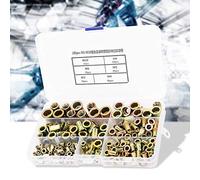 Kit d'outils pour écrous à Rivets, écrous à Rivets Filetés 180 Pièces M3-M10 Kit d'écrous à Rivets en Acier au Carbone zingué à Tête Plate Insert fileté Rivet Nutsert