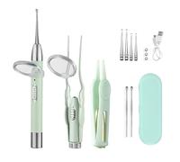 Kit d'outils pour enlever le cérumen, ensemble de cure-oreilles éclairé par LED avec pince-nez de retrait, éclairage lumineux, ensemble d'outils de nettoyage des oreilles pour