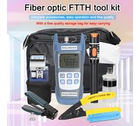 Kit d'outils pour fibre optique FTTH avec wattmètre, coupeur, dénudeurs et sac de rangement
