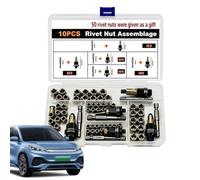Kit d'outils pour fixer des rivets filetés - 60 pièces - Inoxydable | Écrous filetés à tête plate pour applications industrielles telles que tracteur, camion, VTT et camping-car
