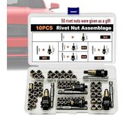 Kit d'outils pour fixer des rivets filetés 60 pièces pour charges | Assortiment d'écrous à rivets pour décoration, meubles, applications industrielles et