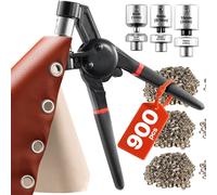 Kit d'outils pour œillets VEVOR 900 pcs. 6 / 8 / 10 mm œillets métalliques, kit d'œillets avec presse à œillets manuelle & perforateur & bloc, poinçonneuse perforateur pour bâche cuir chaussures brico