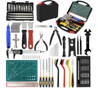 Kit d'outils pour imprimante 3D, 112 pièces, outils d'impression 3D avec outil de nettoyage de buse, outils d'ébavurage, pinces, tapis de coupe, limes, pinces, couteau à découper, règle et