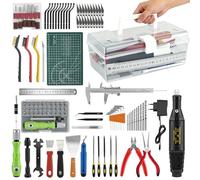 Kit d'Outils pour Imprimante 3D,Set de Post-Traitement et d'entretien avec Polisseur Électrique,Set de Nettoyage de Buse,Outil Ébavureur,Outils de Décollage pour Toutes Les Imprimantes 3D(136 Pièces)
