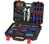 Kit d'Outils pour la Maison 160 Pieces WORKPRO, Mallette a Outils Portable avec Boite de Rangement, Tournevis, Pinces, Cles, Marteau, Couteau, Poignee a Cliquet, Ideal pour Bricolage, Entretien