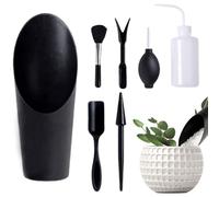 Kit d'outils pour plantes succulentes avec sac de rangement, mini outils à main de jardin d'intérieur avec support, ensemble d'outils de jardin succulentes (ensemble de 7 pièces)