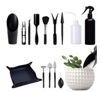 Kit d'outils pour plantes succulentes avec sac de rangement, mini outils à main de jardin d'intérieur avec support, ensemble d'outils de jardin succulents (ensemble de 13 pièces + tapis à langer)