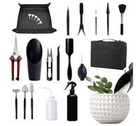 Kit d'outils pour plantes succulentes avec sac de rangement, mini outils à main de jardin d'intérieur avec support, ensemble d'outils de jardin succulentes (ensemble de 23 pièces)