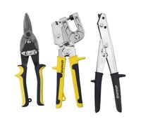 RHINO - Lot de 3 outils, Kit 3 pièces - Cisaille / Grignoteuse / Pince à sertir - spécialement conçu pour les plaquistes - Garantie 5 ans
