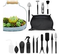 Kit d'outils pour succulentes - Set de 16 Mini Outils de Jardinage | Outils de Plantation pour d'intérieur, Soins du, Entretien du Sol et Replantation | Accessoires