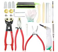 Kit d'outils professionnel de 21 pièces pour vitrail, pince à briser et coupe-verre robuste pour vitrail, mosaïques, fusible, casse, pince à carrelage à roues
