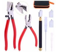 Kit d'outils professionnels pour couper le verre,avec pointes en caoutchouc,pour verre,carrelage,miroir,mosaïque,coupes précises