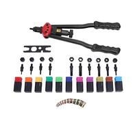 Kit d'outils professionnels pour écrous à rivets manuels, 11 mandrins interchangeables, 110 écrous à rivets en acier au carbone, bras de 40,6 cm, conception permettant