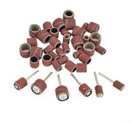Kit d'outils rotatifs pour mandrin de ponçage - 51 pièces - En oxyde d'aluminium - Avec bandes abrasives de 1/2", 3/8", 1/4" grain 120 et 1/8"