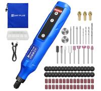 Kit d'outils rotatifs sans fil 3,7 V avec 80 accessoires, mini outil multifonction à 5 niveaux pour gravure, meulage, polissage et perçage, charge USB-C 18000 tr/min avec lumière LED et batterie