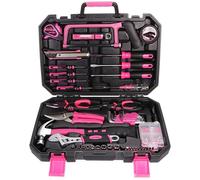 Kit d'outils - SIXTOL - HOME PINK 128 - 128 outils - Mallette pratique - Pour maison et jardin