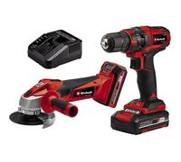 Einhell Kit d'outils TC-TK 18 Li – Perceuse et meuleuse sans fil, Rouge Twinpack