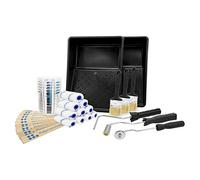 Kit d'outils très complet pour fibres composites - Rouleau de dégonflage - 10 rouleaux de plastification - 5 tasses à mélanger - 3 brosses plates - Pour fibre de verre, résine composite, GRP