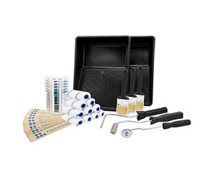 Kit d'outils très complet pour fibres composites - Rouleau de dégonflage - 10 rouleaux de plastification - 5 tasses à mélanger - 3 brosses plates - Pour fibre de verre, résine composite, GRP