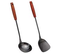 Kit d'outils Wok Spatule et louche 14,2-15" en acier inoxydable 304
