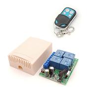 Kit d'ouverture de portail, AC 10 Amp 220 0W 4CH 433M Hz Rf à distance sans fil commutateur de commande de contrôleur de relais récepteur for Garage Porte LED Ampoule(1RC 1B)
