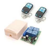 Kit d'ouverture de portail, AC 10 Amp 220 0W 4CH 433M Hz Rf à distance sans fil commutateur de commande de contrôleur de relais récepteur for Garage Porte LED Ampoule(1RC 2B)