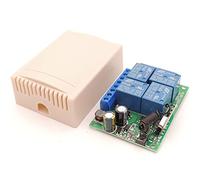 Kit d'ouverture de portail, AC 10 Amp 220 0W 4CH 433M Hz Rf à distance sans fil commutateur de commande de contrôleur de relais récepteur for Garage Porte LED Ampoule(1RC)