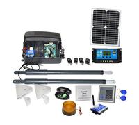 Kit d'ouvre-porte électrique, Système solaire for allée, actionneur linéaire électrique 12vdc, moteur de 200kg, ouvre-porte automatique GSM, 2 porte-clés(1 UK)