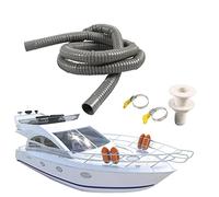 Kit d'pompe cale flexible en PVC tuyau d'évacuation Tuyau d'évacuation robuste avec pinces et raccord, installation facile, accessoires nautiques