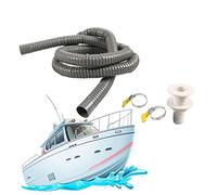 Kit d'pompe cale flexible en PVC tuyau d'évacuation Tuyau d'évacuation robuste avec pinces et raccord, installation facile, accessoires nautiques
