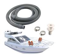 Kit d'pompe cale flexible en PVC tuyau d'évacuation Tuyau d'évacuation robuste avec pinces et raccord, installation facile, accessoires nautiques