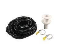 Kit d'pompe cale flexible en PVC tuyau d'évacuation Tuyau d'évacuation robuste avec pinces et raccord, installation facile, accessoires nautiques
