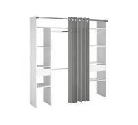 Kit dressing ARTIC avec rideau Décor 2 colonnes 2 penderies 2 tiroirs L 198 P 4