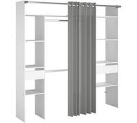 Dressing Kit dressing ARTIC avec rideau Décor 2 colonnes 2 penderies 2 tiroirs L