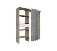 Kit dressing ARTIC avec rideau Décor Chene 1 colonne 2 penderies 1 tiroir L 143 5 X