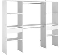 Kit dressing ARTIC - Décor Blanc - 2 colonnes + 2 penderies + 2 tiroirs - L 220 x P 40 x H 180 cm - EKIPA
